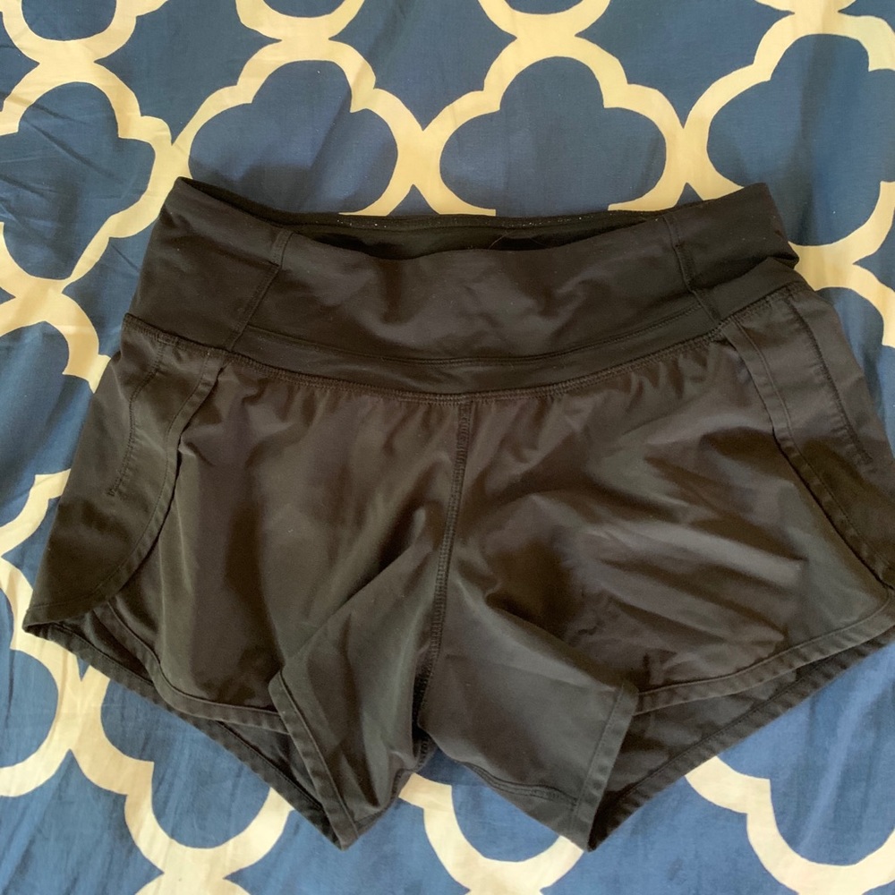 Black Lululemon Run Times Shorts